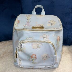 Animators Collection Light Blue Disney Princess Mini Backpack with Gold Hardware